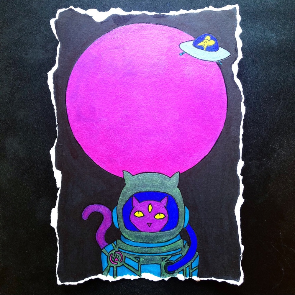 “Cat and Mouse” Moon Spirit Art Print 5”x 7”